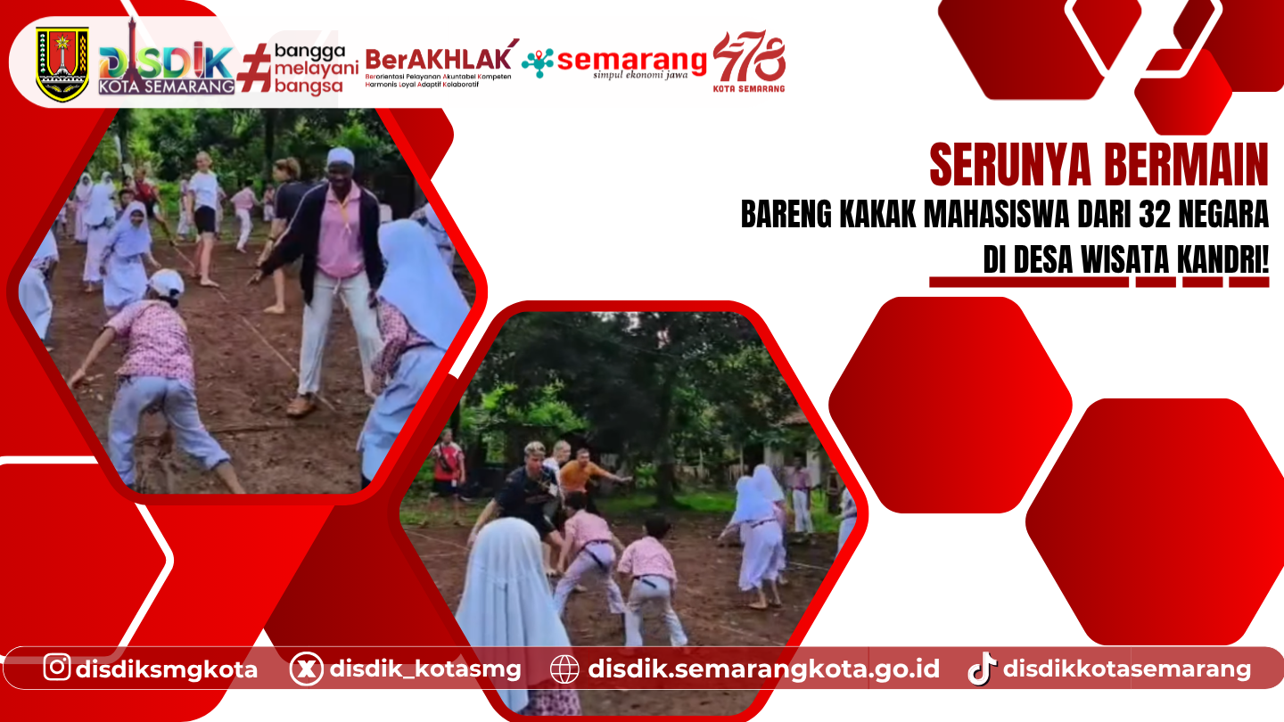 SDN Kandri 01 Kenalkan Permainan Tradisional kepada Mahasiswa dari 32 Negara